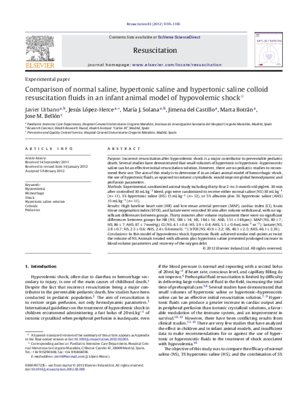 (PDF) Comparison of normal saline, hypertonic saline and hypertonic