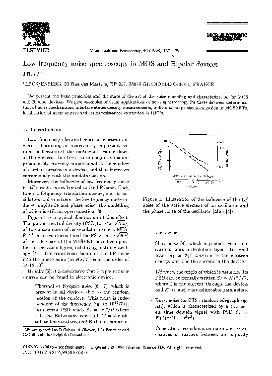 (PDF) Low frequency noise spectroscopy in MOS and Bipolar devices