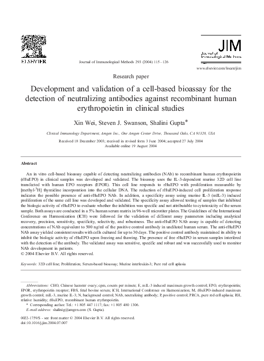 (PDF) Development and validation of a cell-based bioassay for the ...