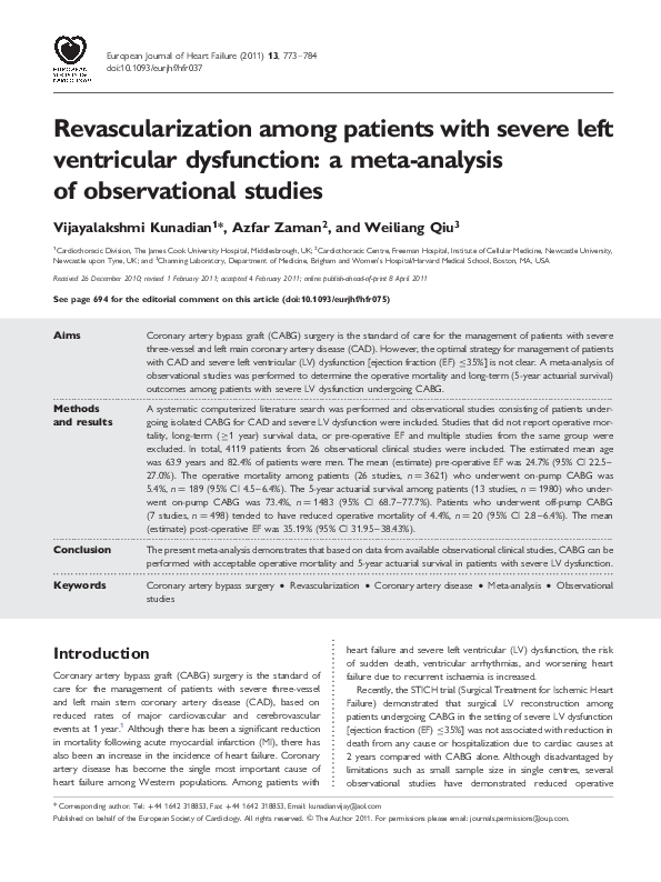 (PDF) Revascularization among patients with severe left ventricular ...