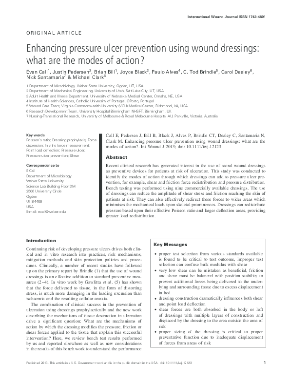 (PDF) Enhancing pressure ulcer prevention using wound dressings what