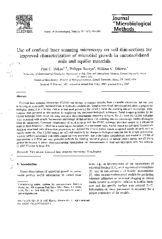 (PDF) Use of confocal laser scanning microscopy on soil thin-sections ...