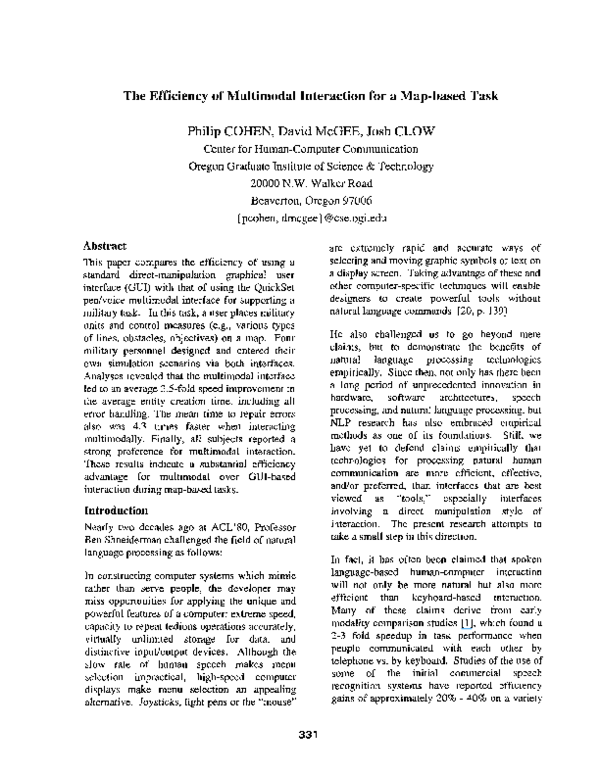 (PDF) The efficiency of multimodal interaction for a map-based task