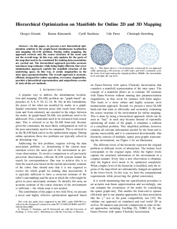 (PDF) Hierarchical optimization on manifolds for online 2D and 3D mapping