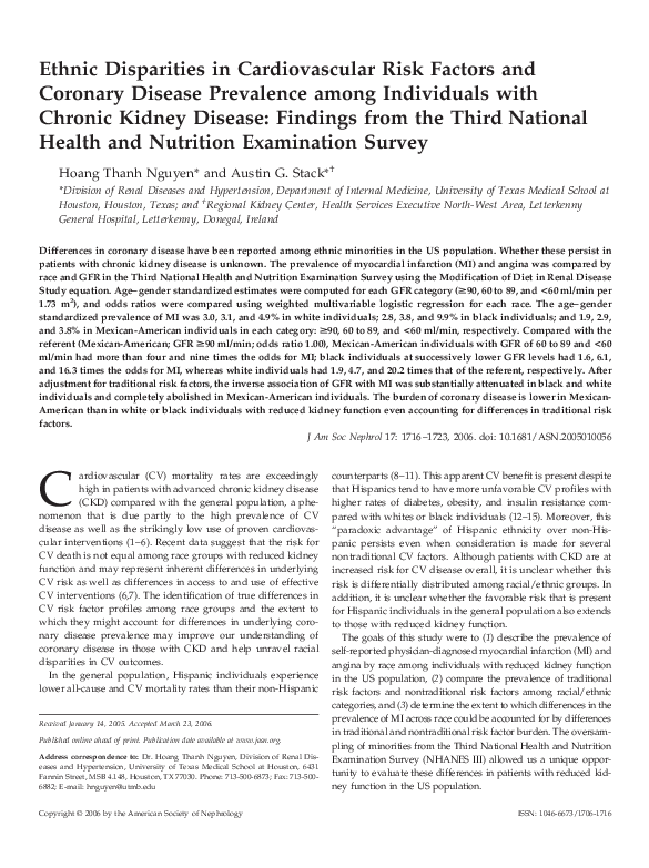 (PDF) Ethnic Disparities in Cardiovascular Risk Factors and Coronary ...