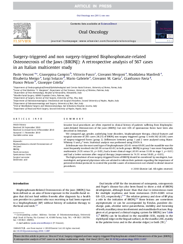 (PDF) Surgery-triggered and non surgery-triggered Bisphosphonate ...