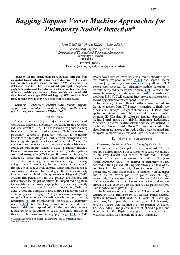 (PDF) Bagging support vector machine approaches for pulmonary nodule ...