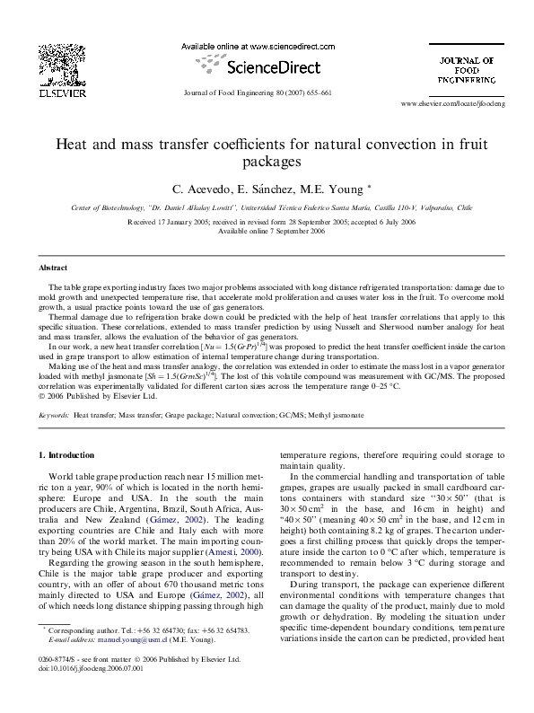(PDF) Heat and mass transfer coefficients for natural convection in ...