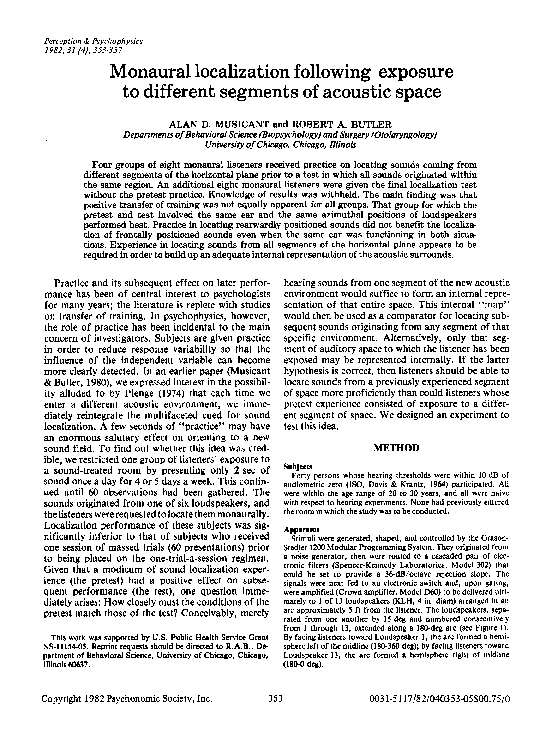 (PDF) Monaural localization following exposure to different segments of ...