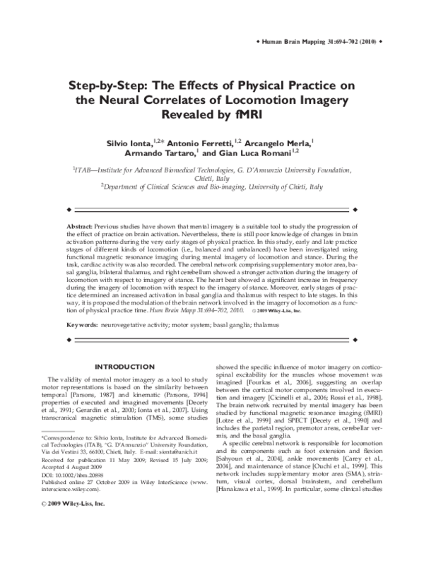 (PDF) Step-by-step: The effects of physical practice on the neural ...