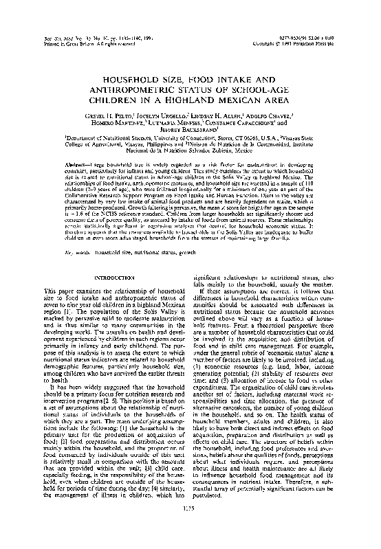 (PDF) Household size, food intake and anthropometric status of school ...
