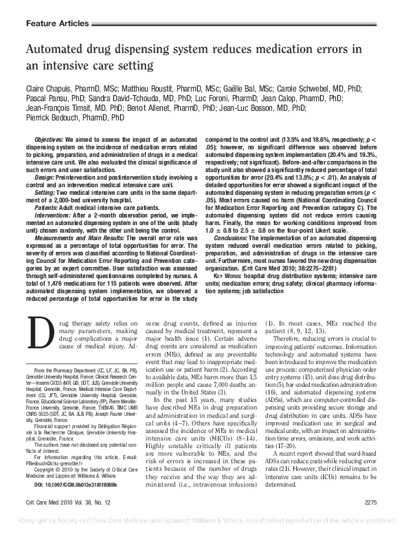 (PDF) Automated drug dispensing system reduces medication errors in an ...