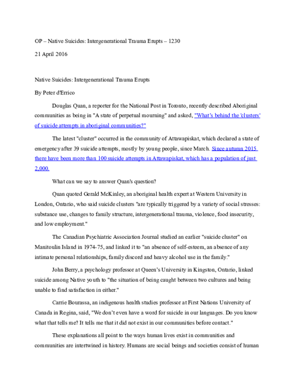 Native american generational trauma image