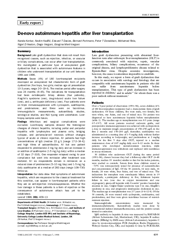 (PDF) De novo autoimmune hepatitis associated with PTH(134) and PTH(1