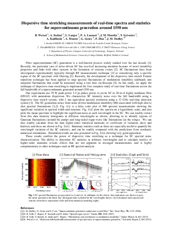 (PDF) Dispersive time stretching measurements of real-time spectra and ...
