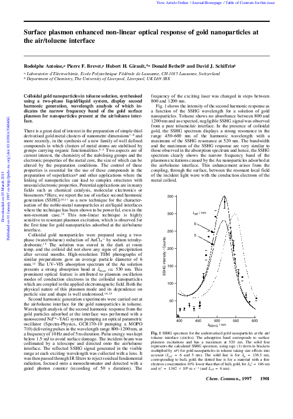 (PDF) Surface plasmon enhanced nonlinear optical response of second and ...