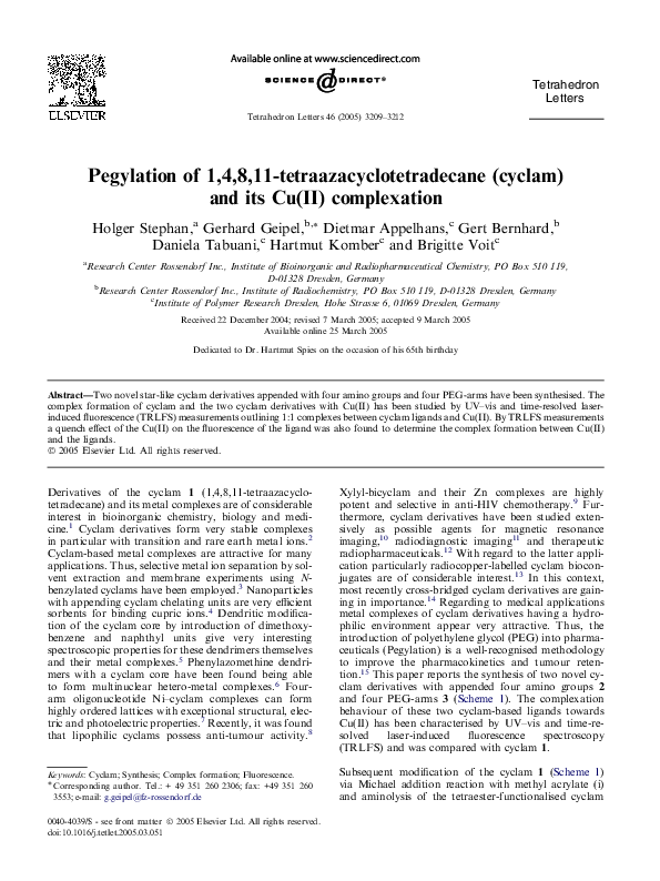 1 4 8 11 Tetraazacyclotetradecane Cyclam
