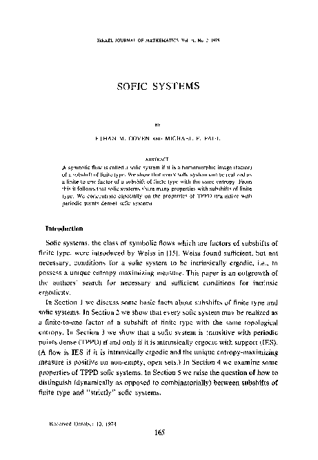 Pdf Sofic Systems