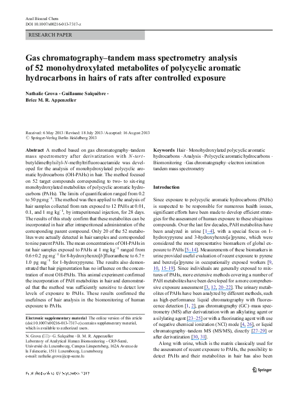 (PDF) Gas chromatography–tandem mass spectrometry analysis of 52 ...
