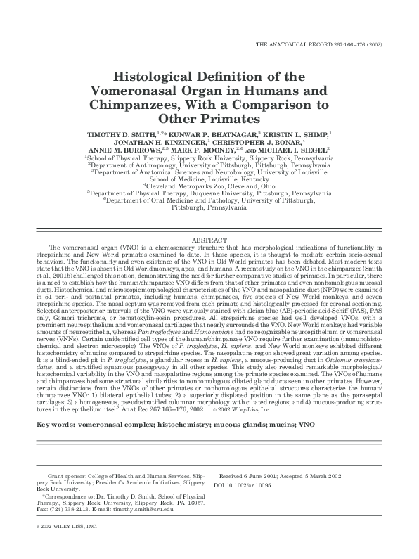 (PDF) Histological definition of the vomeronasal organ in humans and ...