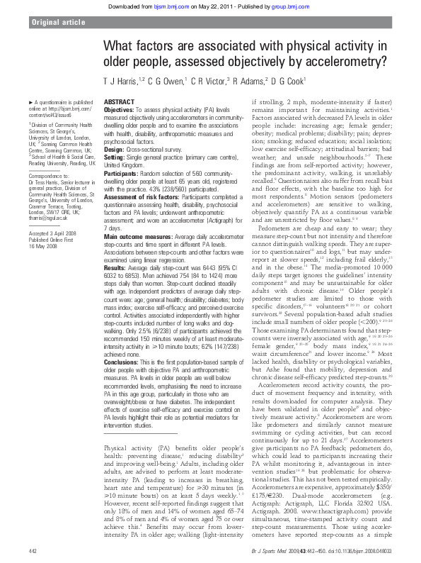 (PDF) What factors are associated with physical activity in older ...