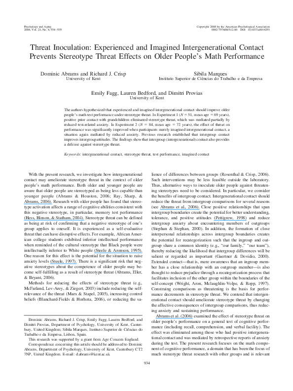 (PDF) Threat inoculation: Experienced and imagined intergenerational ...