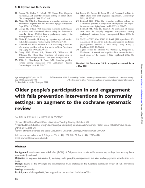 (PDF) Older people's participation in and engagement with falls ...