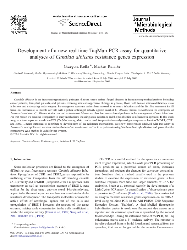 (PDF) Development of a new real-time TaqMan PCR assay for quantitative ...