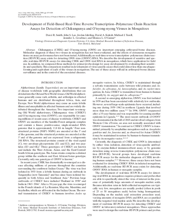 (PDF) Development of Field-Based Real-Time Reverse Transcription ...