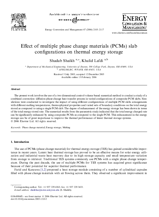(PDF) Effect of multiple phase change materials (PCMs) slab ...