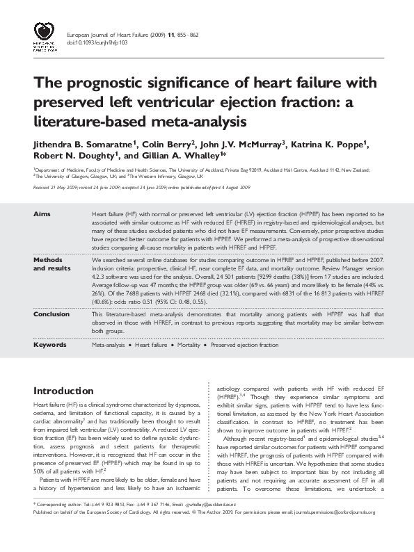 (PDF) The prognostic significance of heart failure with preserved left ...