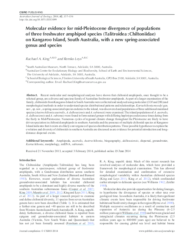 (PDF) Molecular evidence for mid-Pleistocene divergence of populations ...