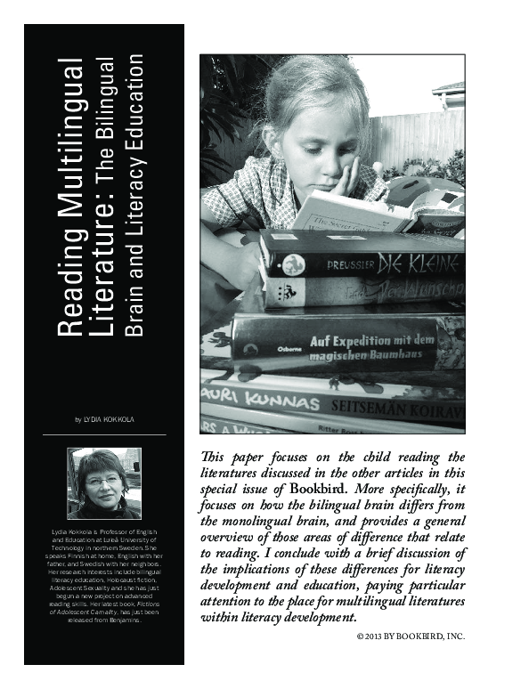 (PDF) Reading Multilingual Literature: The Bilingual Brain and Literacy ...
