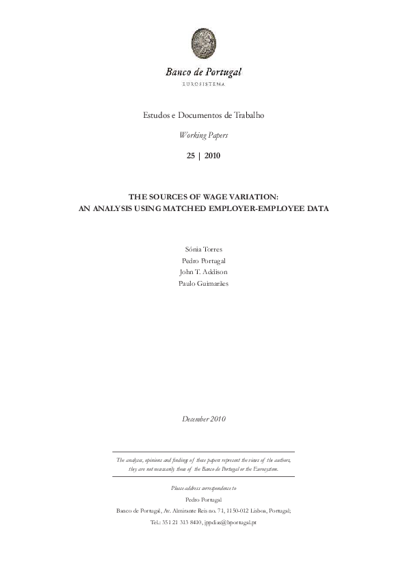 (PDF) The Sources of Wage Variation: An Analysis Using Matched Employer ...