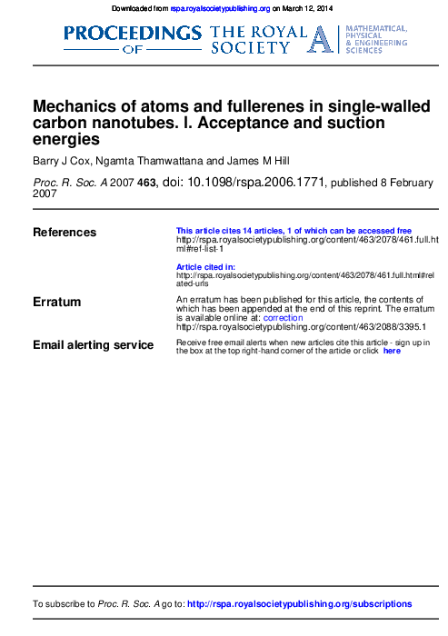 (PDF) Mechanics of atoms and fullerenes in single-walled carbon ...