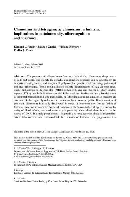 Chimerism in transplant picture