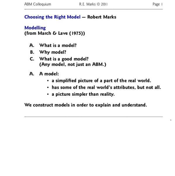 (PDF) Choosing the right model