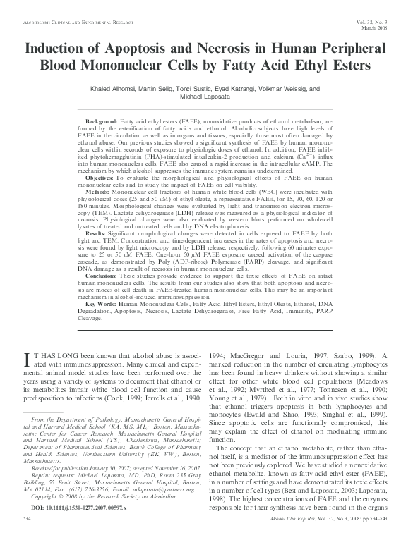 (PDF) Induction of Apoptosis and Necrosis in Human Peripheral Blood ...