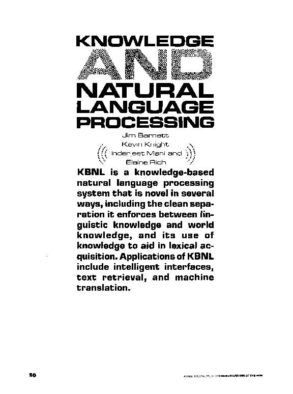 (PDF) Knowledge and natural language processing