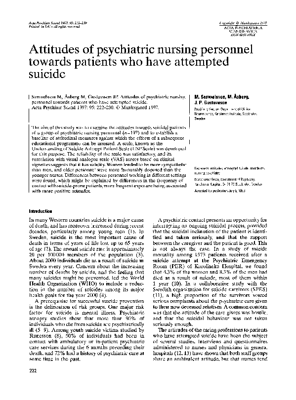 (PDF) Attitudes of psychiatric nursing personnel towards patients who ...