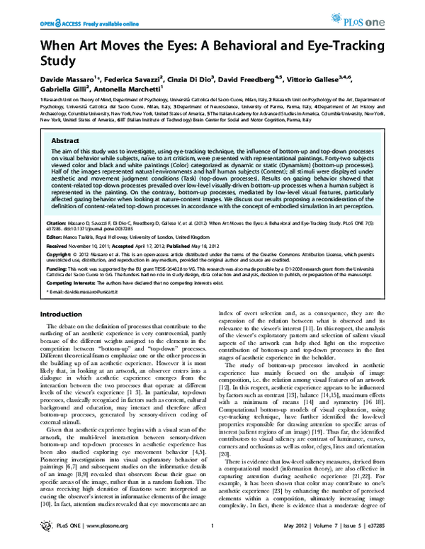 (PDF) When Art Moves the Eyes: A Behavioral and Eye-Tracking Study
