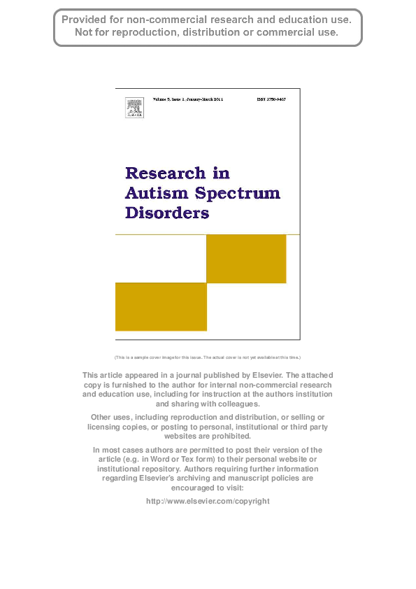 (PDF) Atypical sensory processing in adolescents with an autism ...