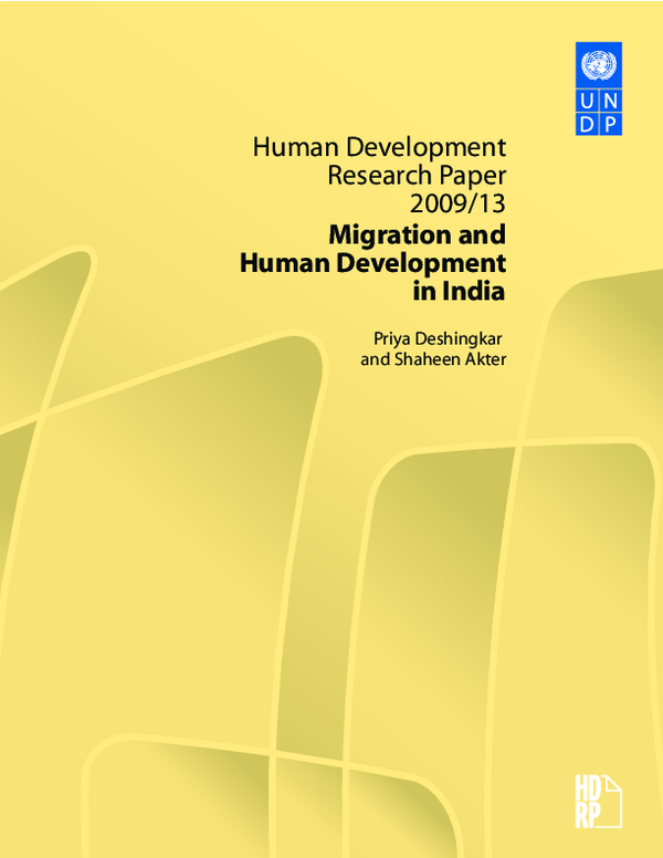 (PDF) Migration and Human Development in India