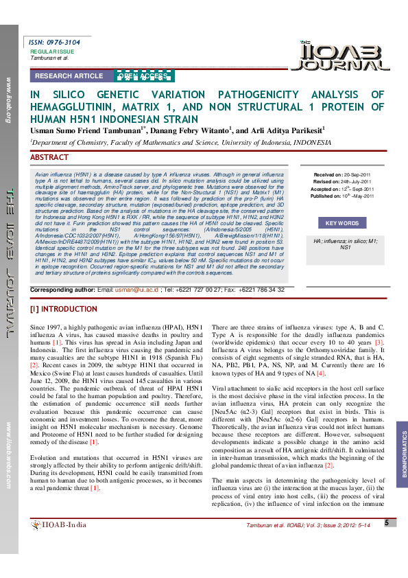 (PDF) In silico Genetic Variation Pathogenicity Analysis of ...