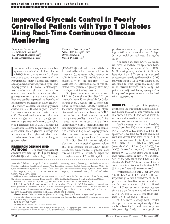 (PDF) Improved Glycemic Control in Poorly Controlled Patients with Type ...
