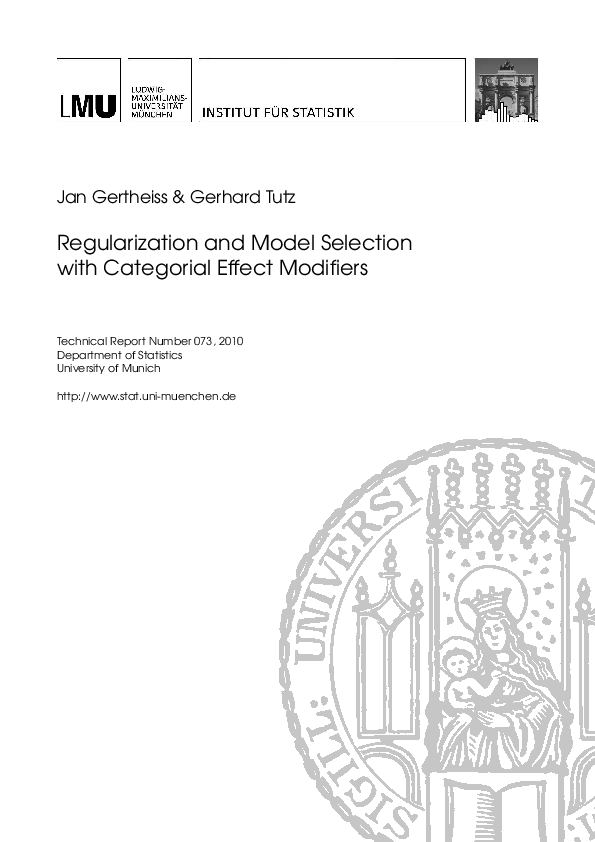 (PDF) Regularization and Model Selection with Categorical Covariates