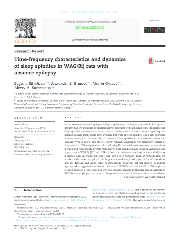 (PDF) Time-frequency characteristics and dynamics of sleep spindles in ...
