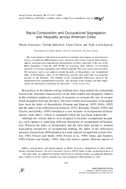 (PDF) Racial Composition and Occupational Segregation and Inequality ...