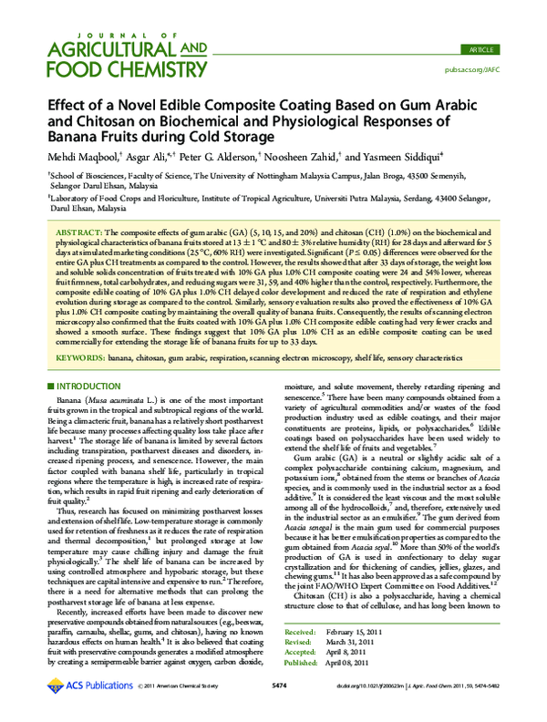 (PDF) Effect of a novel edible composite coating based on gum arabic ...