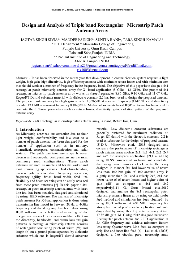 (PDF) Design and Analysis of Triple band Rectangular Microstrip Patch ...